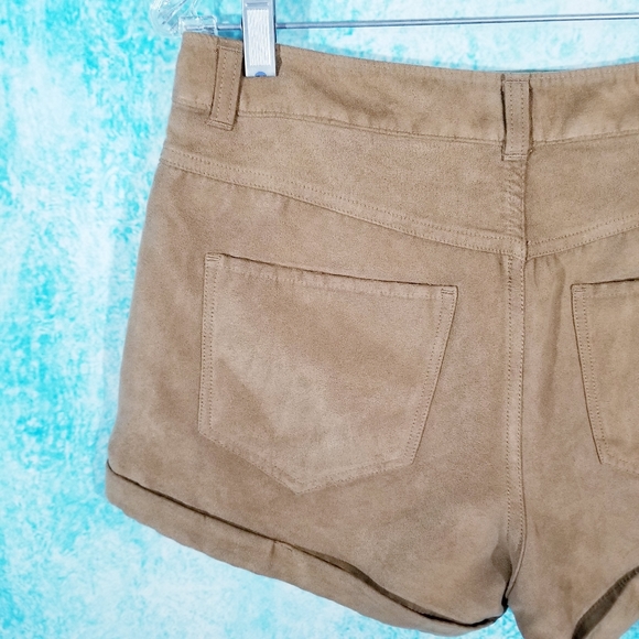 Hollister Tan Faux Suede High Waist Shorts - Picture 7 of 13
